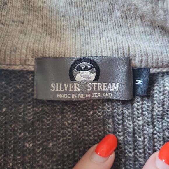 Silver Stream Sweater Mens Medium Wool Half Zip Pullover New Zealand Gorpcore - Picture 5 of 9